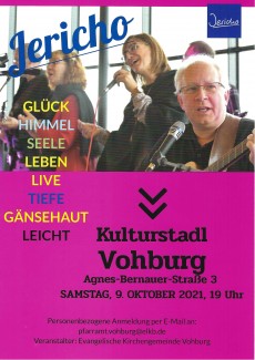 Plakat Jericho Konzert im Kulturstadl Vohburg