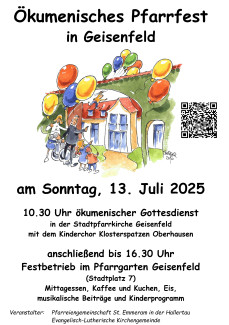 Plakat Ökumenisches Pfarrfest 2025
